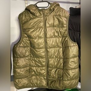 George Green Puffer Vest with Hoodie
